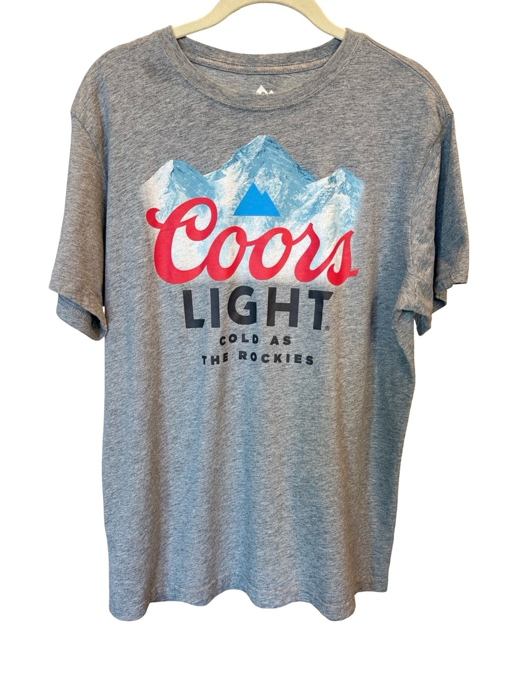 Coors Light Graphic Tee Gray Mountains Logo T Shirt Size Large Beer Graphic